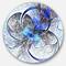 Designart - Symmetrical Blue Fractal Flower' Disc Large Contemporary Circle Metal Wall Arts